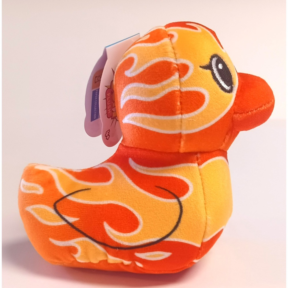 NOB Pop Soft FireQuacker Orange Fire Rubber Mini Duck‎ Bean Filled Mystery Plush